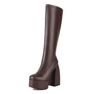 Knee High Heel Platform Boots (4 Colors) Size 3-14