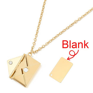 Custom Personalized "Love Letter Envelope" Pendant Necklace