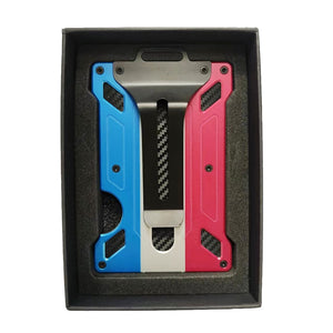 Money Clip Card Holder Ultra Thin Wallet (19 Colors) with ID Clear Holder
