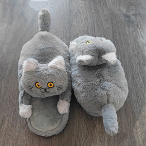 Fur Funny Cat Shoe Fuzzy Slippers (2 Styles) 8 Sizes