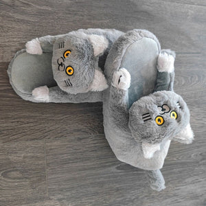 Fur Funny Cat Shoe Fuzzy Slippers (2 Styles) 8 Sizes