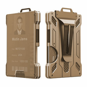 Money Clip Card Holder Ultra Thin Wallet (19 Colors) with ID Clear Holder