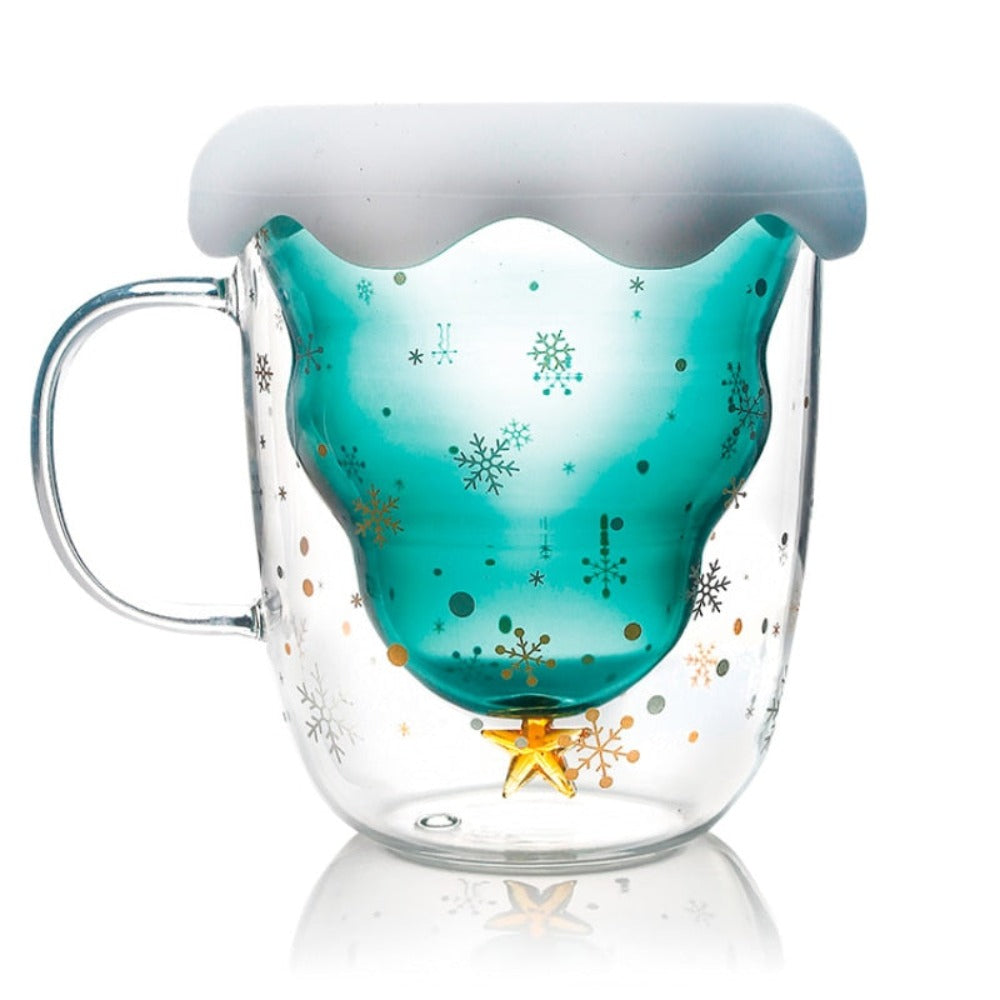 Christmas Cup Snowflake Drinking Glass 300ML