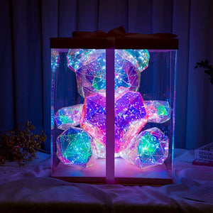 Galaxy Rainbow Glow Bear Heart Luminous Light Up (4 Options) with Gift Box