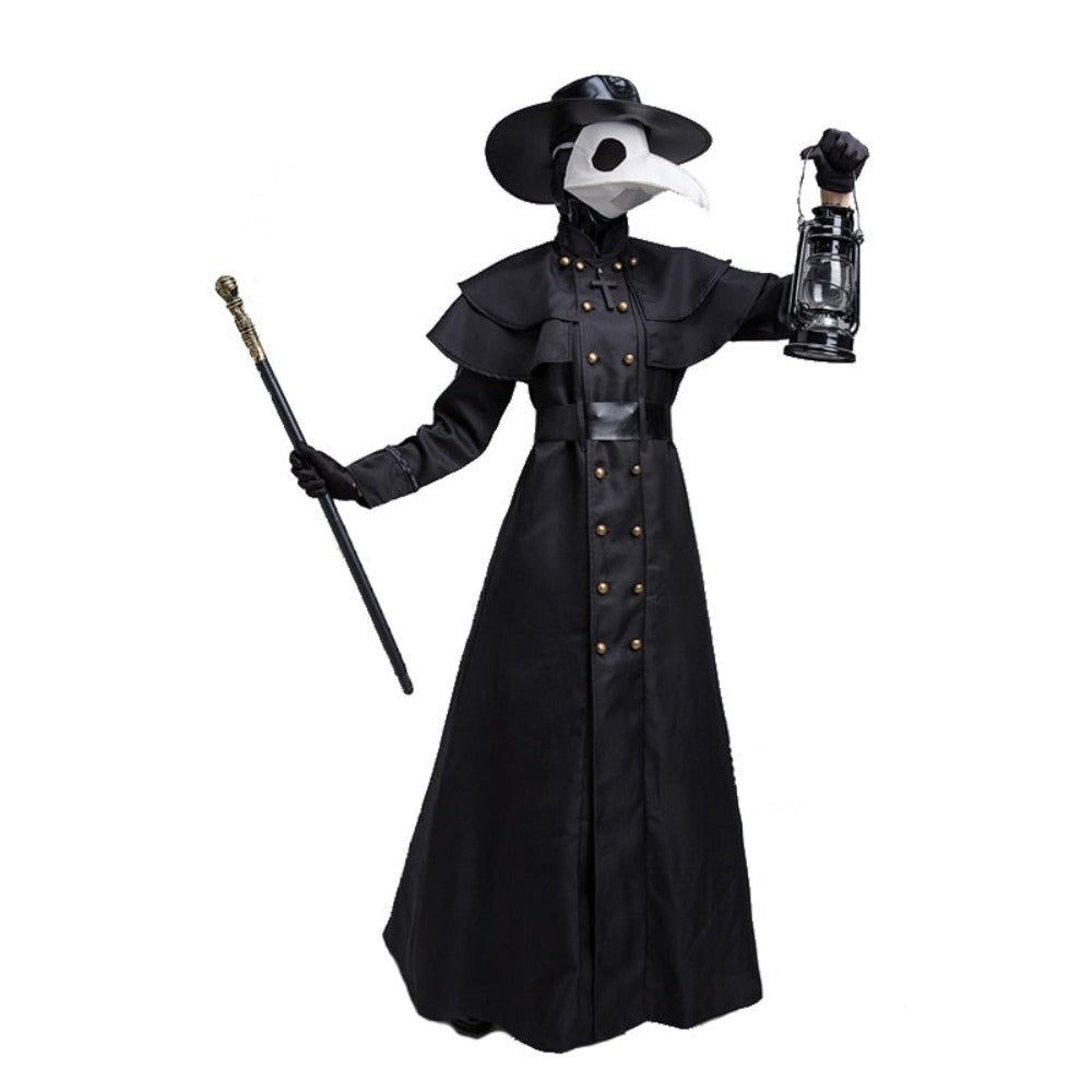 Plague Doctor Robe Couple Dress Costumes Set (Man & Woman) S-4XL