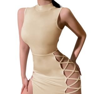 Gothic High Side Bandage Sleeveless Dress (4 Colors) S-L