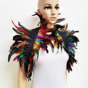 Gothic Collar Feather Shawl Shoulder Wraps Cape (18 Options) One Size Fits Most