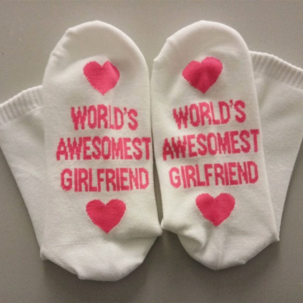 World's Awesome Girlfriend Boyfriend Socks 
