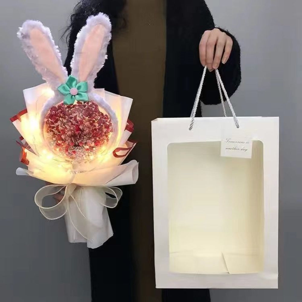 Acrylic Bubble Flowers Cat Bunny Ear Shape Bouquet