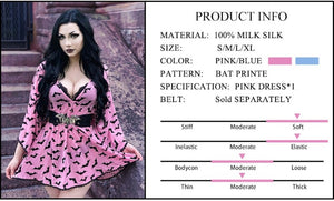 Gothic Printed Bat V-Neck Fairy Dress (2 Colors) S-2XL