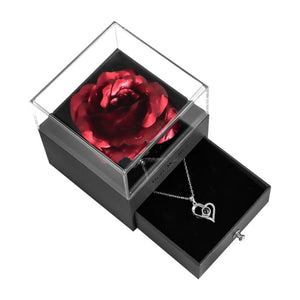 "I love You" Projection Heart Necklace Eternal Rose Jewelry Box (31 Style)