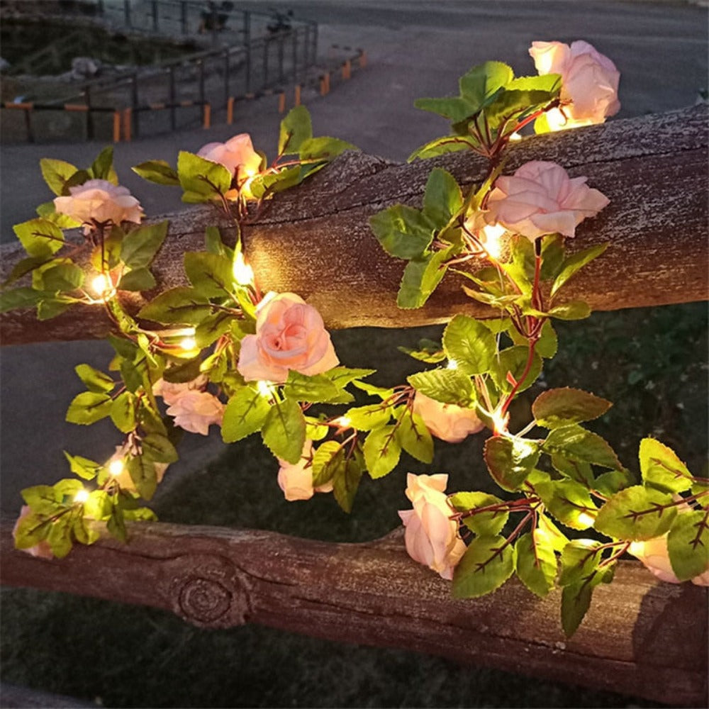 LED Green Leaf flower String Vine Fairy Lights