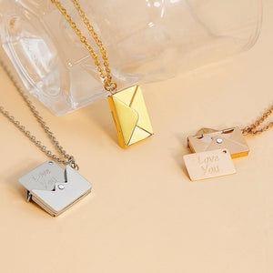 Personalized Custom "Love Letter Envelope" Pendant Necklace (2 Style)