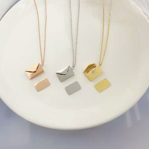 Custom Personalized "Love Letter Envelope" Pendant Necklace