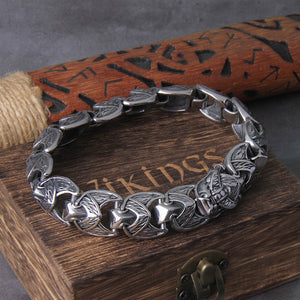 Viking Ouroboros Lock Chain Bracelet Charm for Men