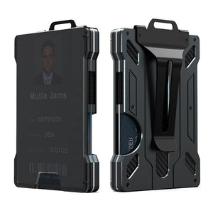 Money Clip Card Holder Ultra Thin Wallet (19 Colors) with ID Clear Holder