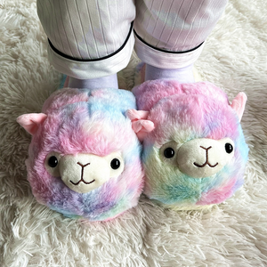 Unicorn Alpaca llama Cute Piggy Fuzzy Paw Slippers