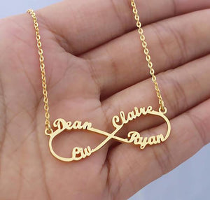 Custom Laser Cut Infinite Love Necklace Up To Four Names