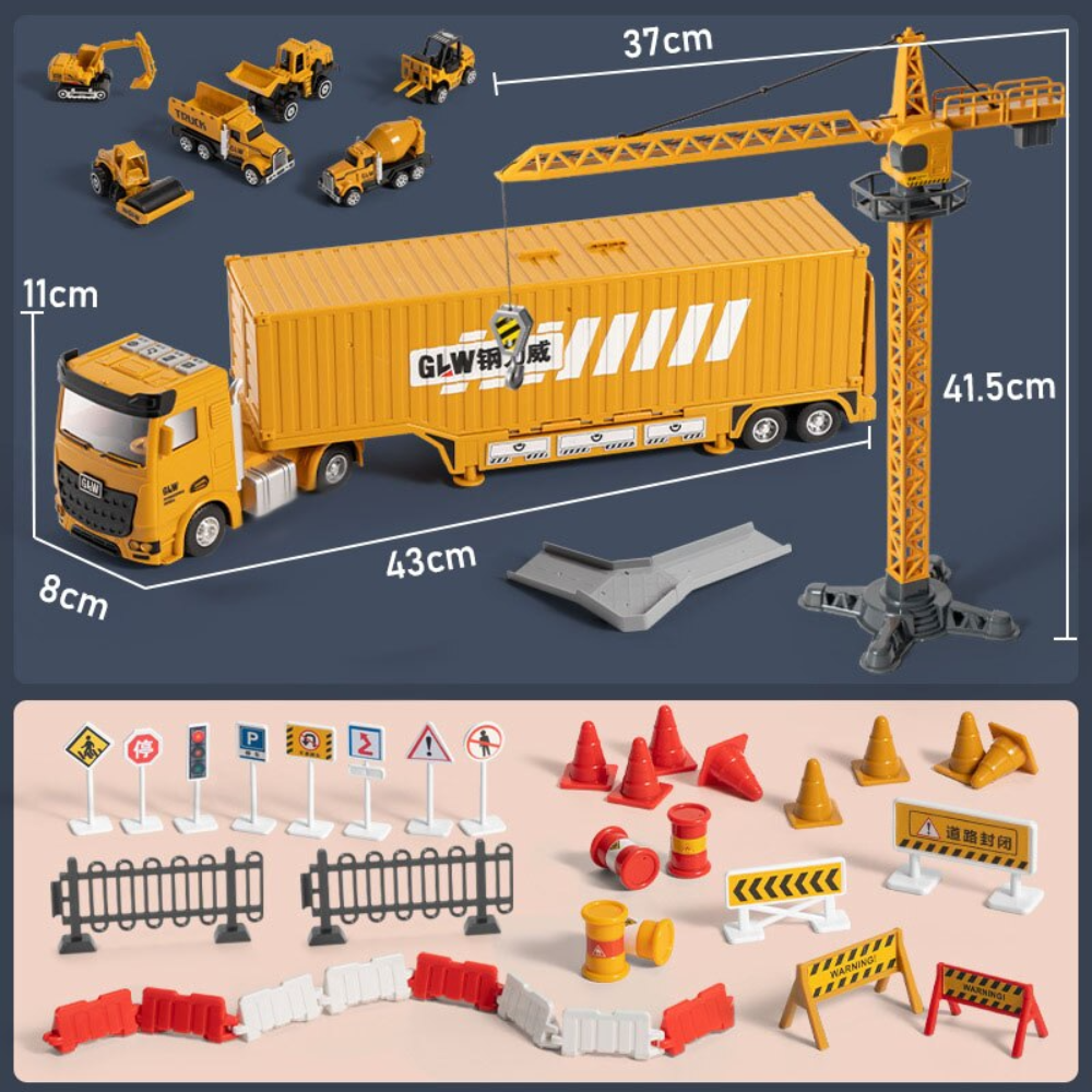 Bulldozer Crane Construction Truck Set Car Toys