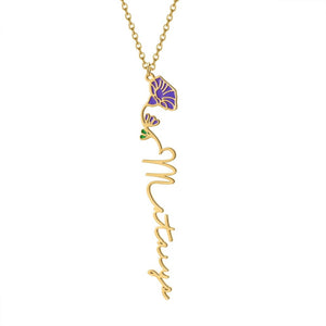 *Custom 2-4 weeks to make* Name Flower Birth Necklace (3 Colors)