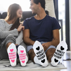 World's Awesome Girlfriend Boyfriend Couple Socks