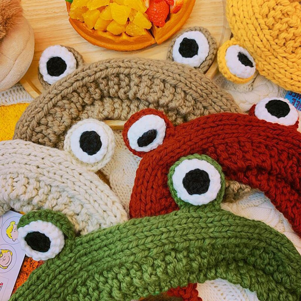 Knitted Cute Hat Frog Beanies (6 Colors) One Size Fit Most