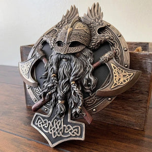 Viking Double Axe Wall Plaque Home Decoration Vintage Scandinavians Warrior Best Gift Shoppers