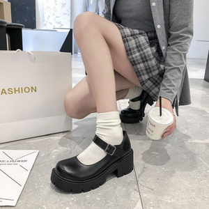 Chunky High Heel Adams Shoes (5 Style) Black & White