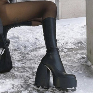 Knee High Heel Platform Boots (4 Colors) Size 3-14