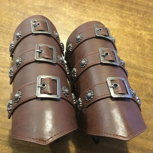 2PC Viking Medieval Leather Armor Gauntlets (4 Colors)