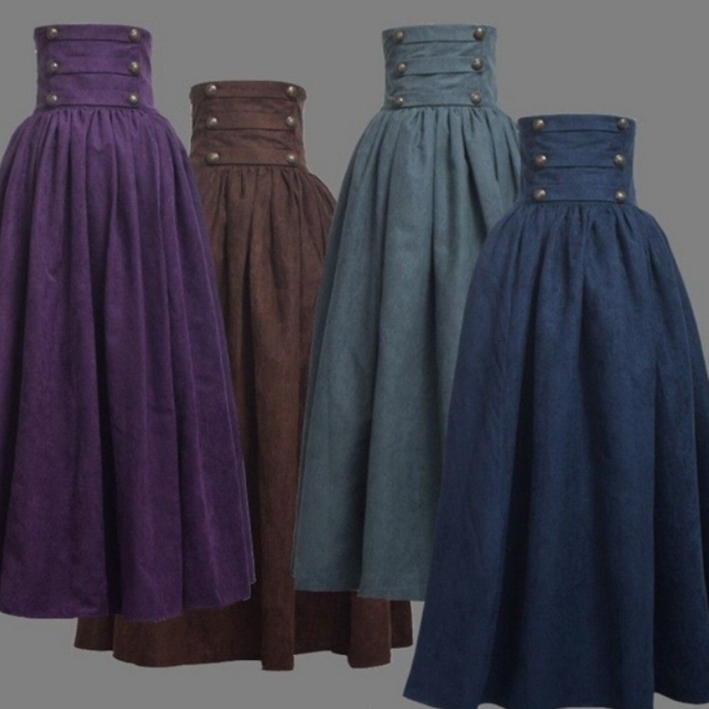 Renaissance Vintage High Waist Pleated Skirt (4 Colors) S-3XL