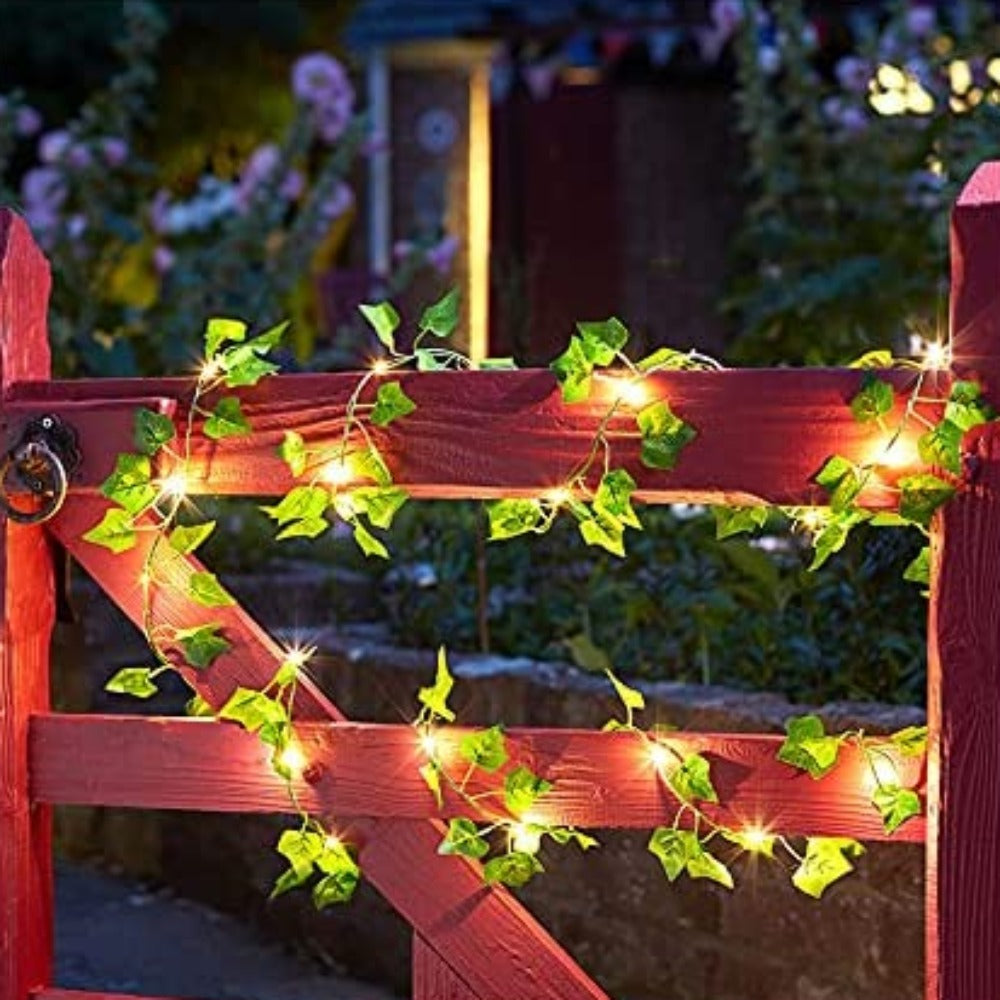 LED Green Leaf flower String Vine Fairy Lights