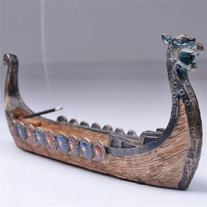 Viking Dragon Ship Traditional Stick Incense Burner