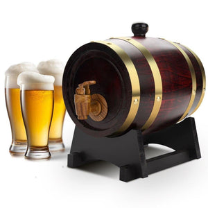 Wood Wine Barrel Keg Dispenser (8 Colors) 2 Sizes Oak