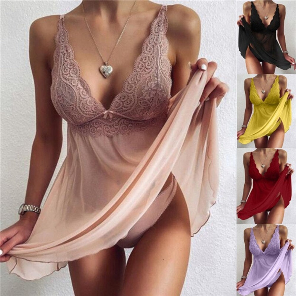 Sheer Lingerie Dress Set (7 Colors & 2 Styles) S-5XL