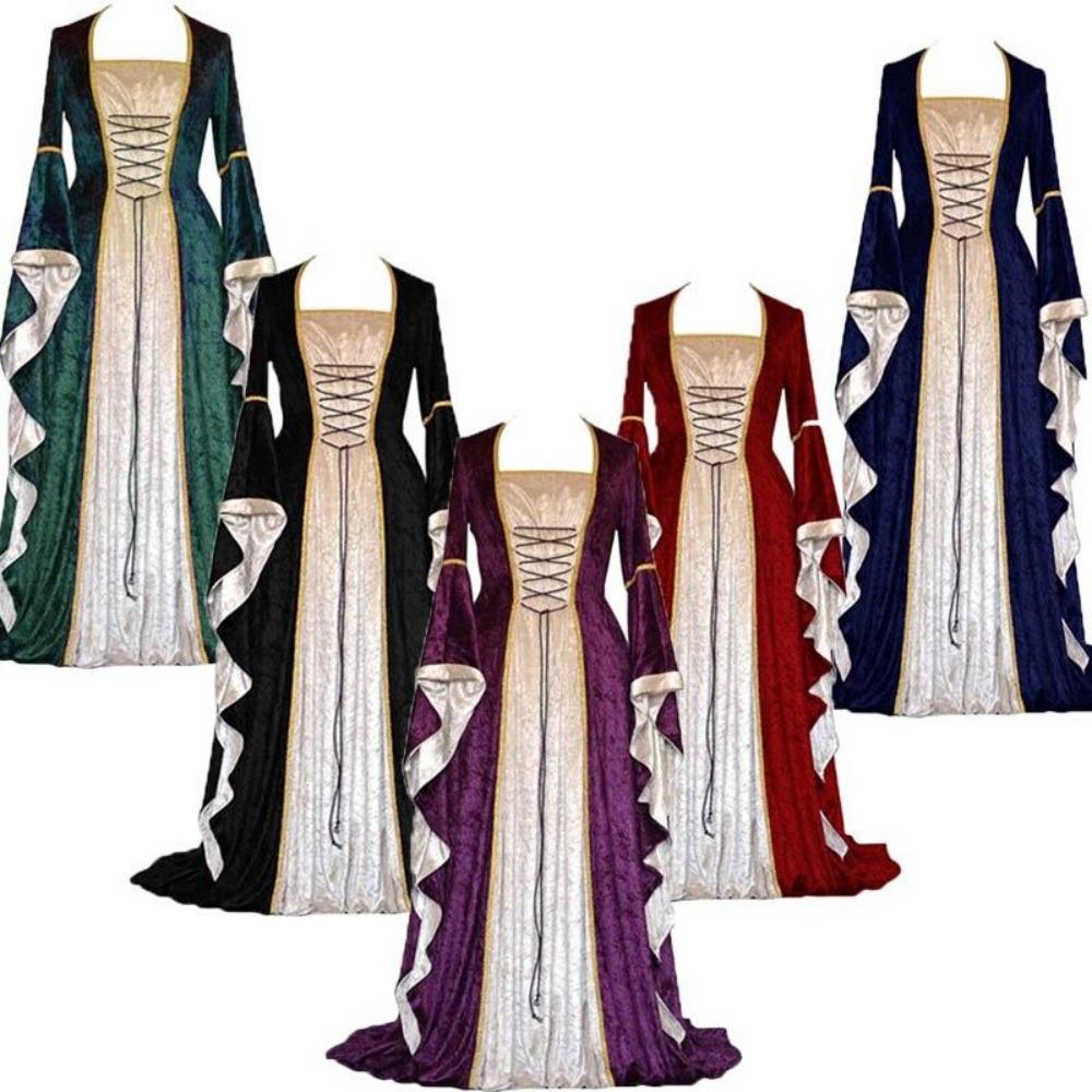 Renaissance Masquerade Retro Princess Dress Elf Costume (5 Colors) S-3XL