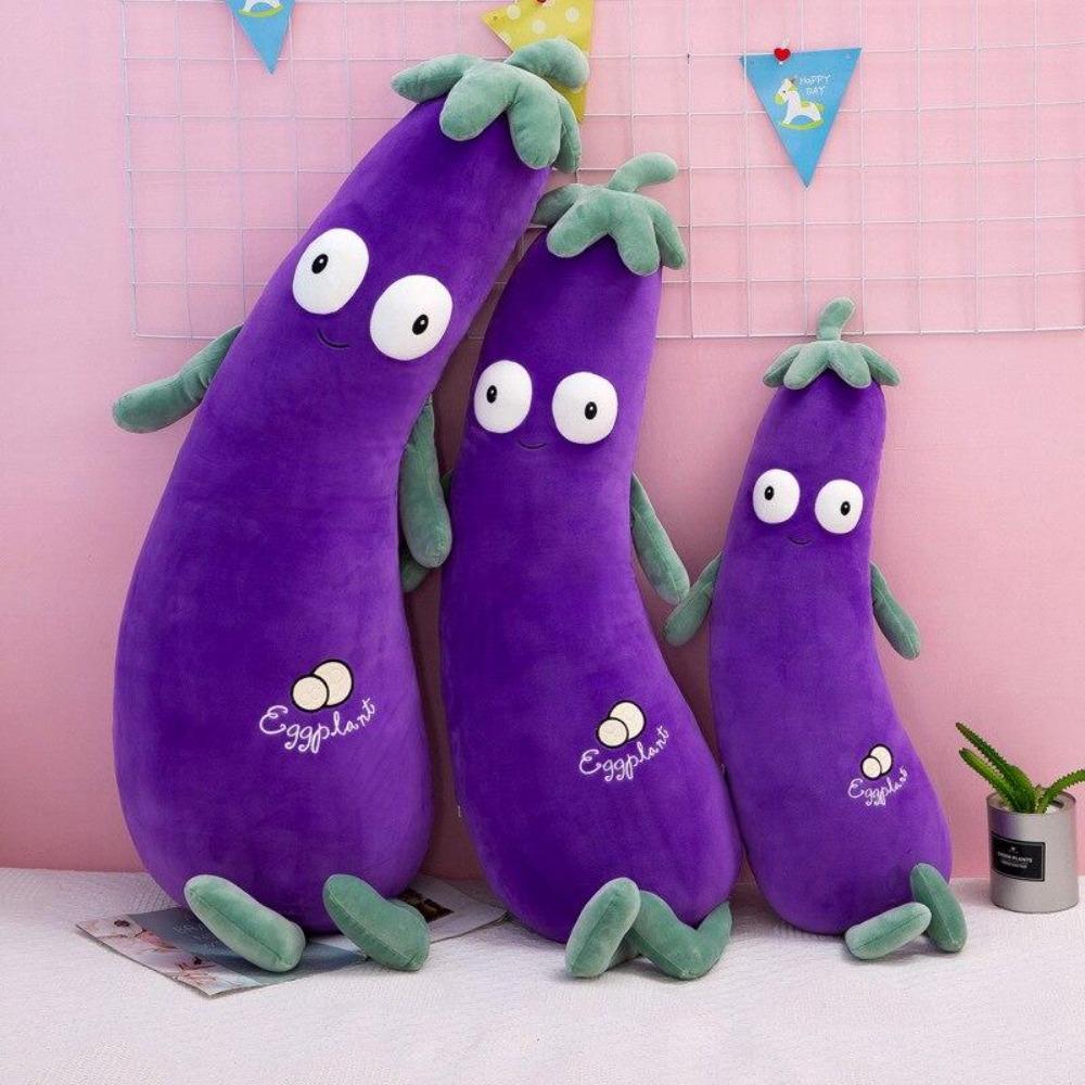 Cute Eggplant Pillow Plush Cushion Stuffed Toys (3 Sizes)