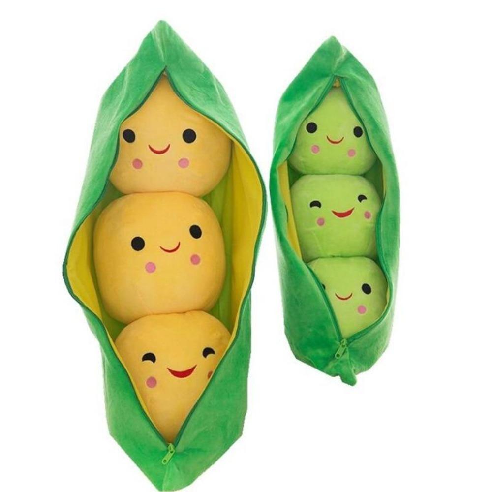 Kawaii Peapod Pillow Plush Stuffed Smiley Emojis (2 Colors) Small 25cm