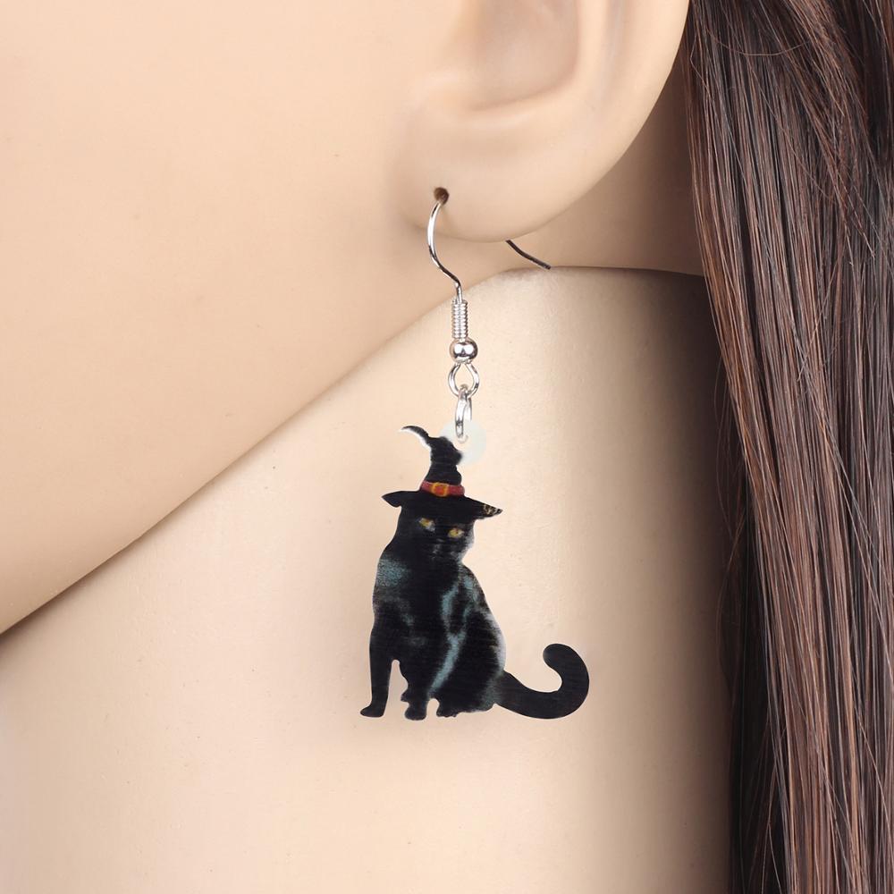 Halloween Black Cat Earrings (3 Styles)