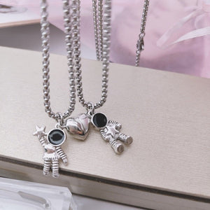 Astronaut Magnetic Heart Couple Necklace Set (4 Styles)