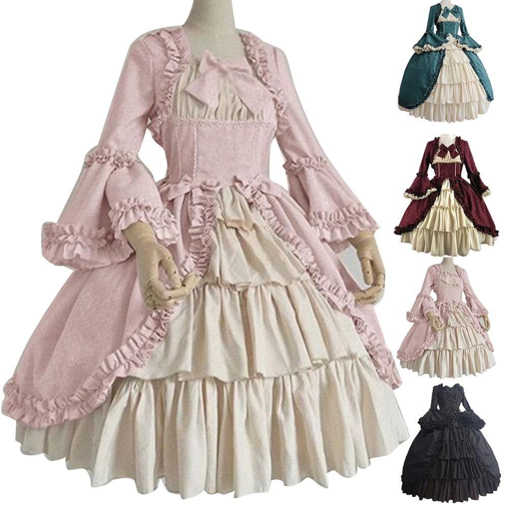 Renaissance Masquerade Queen Ball Dress (4 Colors) S-2XL