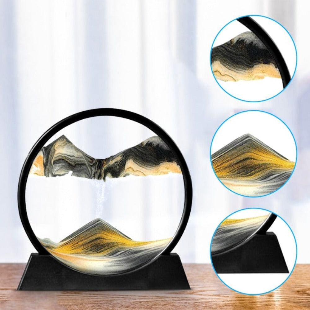 3D Flowing Sand Picture Home Decor Painting (21 Designs) 3 Styles Round Yellow Best Gift Shoppers Art Picture Glass Colorful Sandscape Gift Painting Home Decor