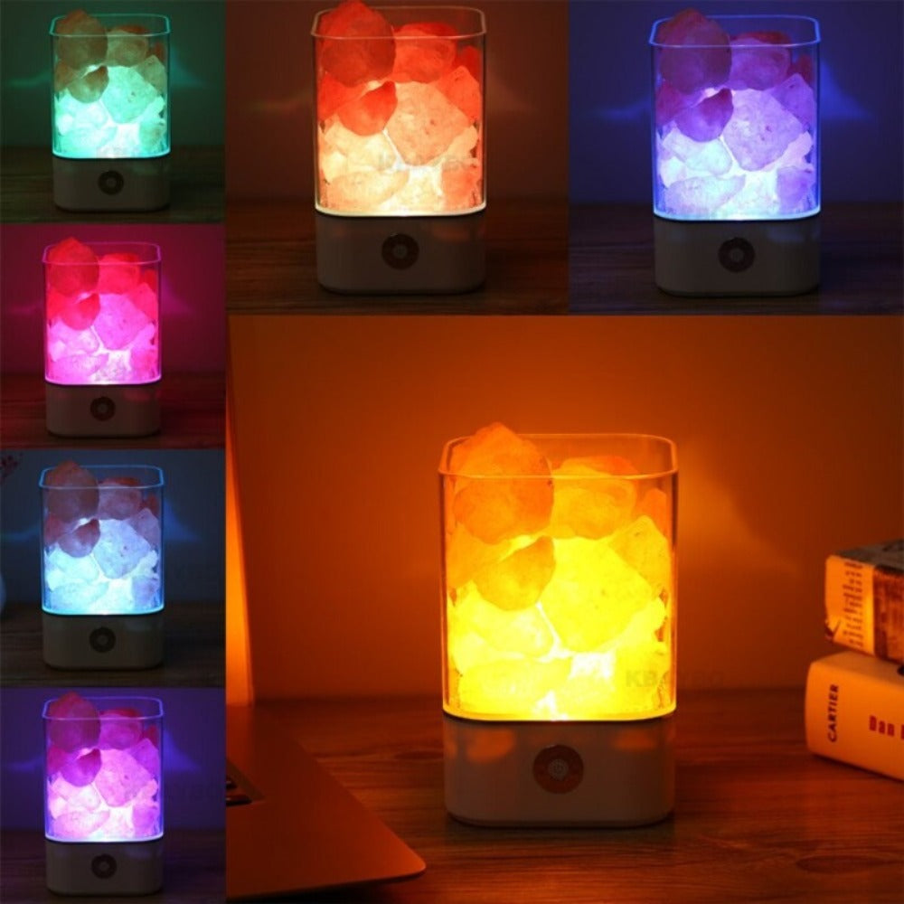 Rechargeable Crystal Light Natural Himalayan Salt Lamp Led Lamp Air Purifier Mood Creator Indoor Warm Light Table Lamp Bedroom Lava Lamp Best Gift Shoppers