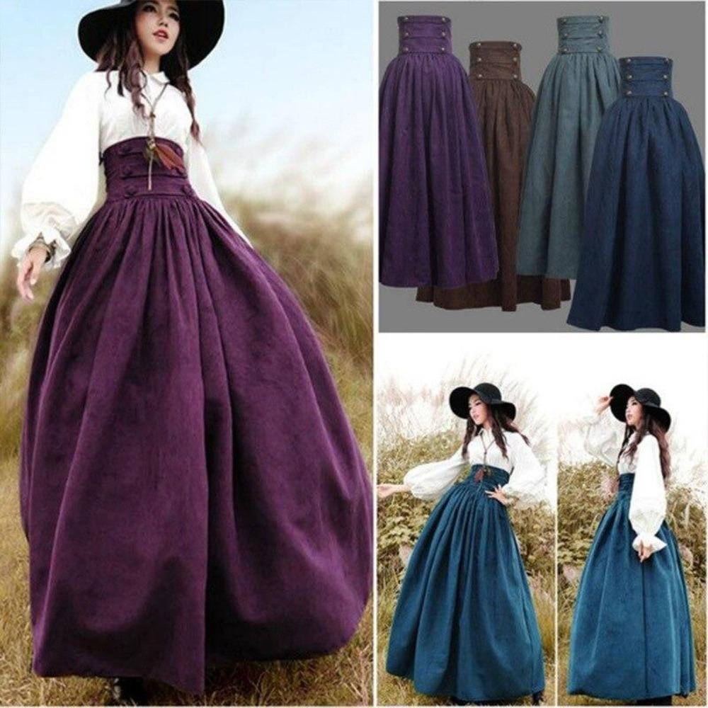 Renaissance Vintage High Waist Pleated Skirt (4 Colors) S-3XL