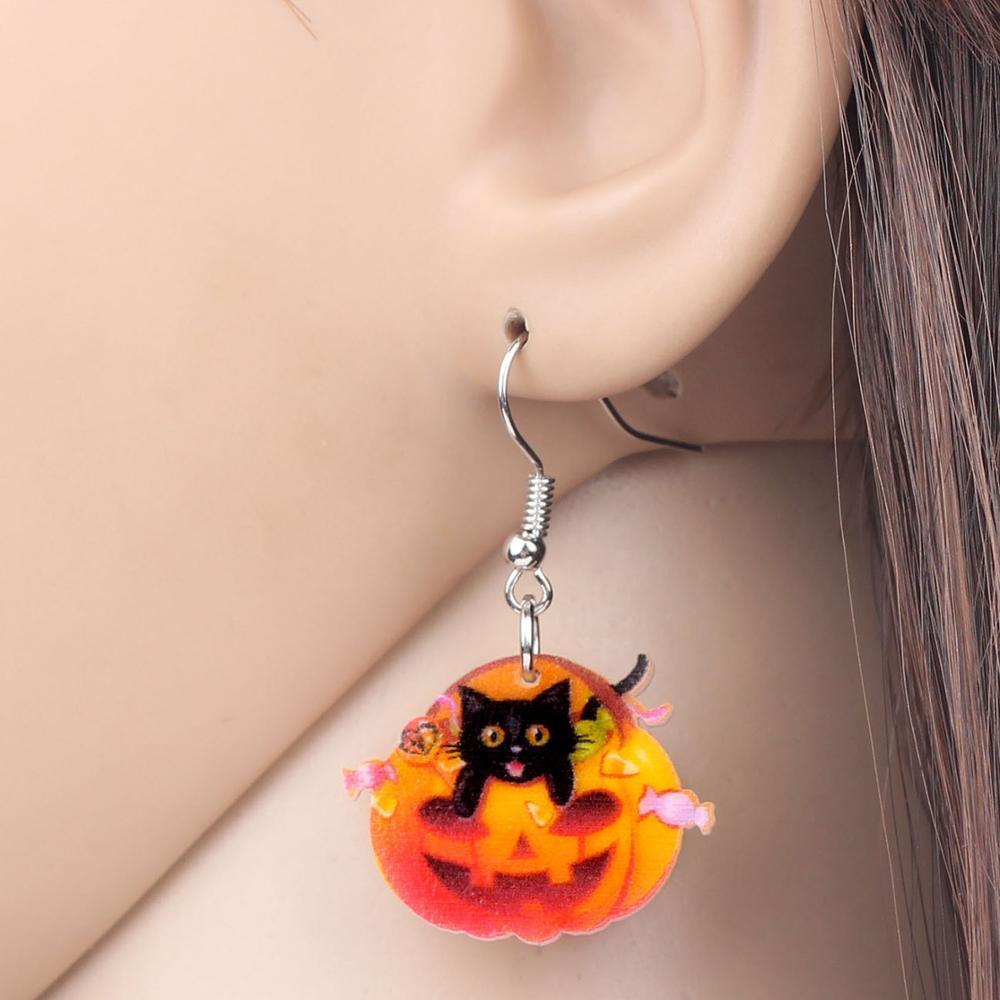 Halloween Black Cat Earrings (3 Styles)