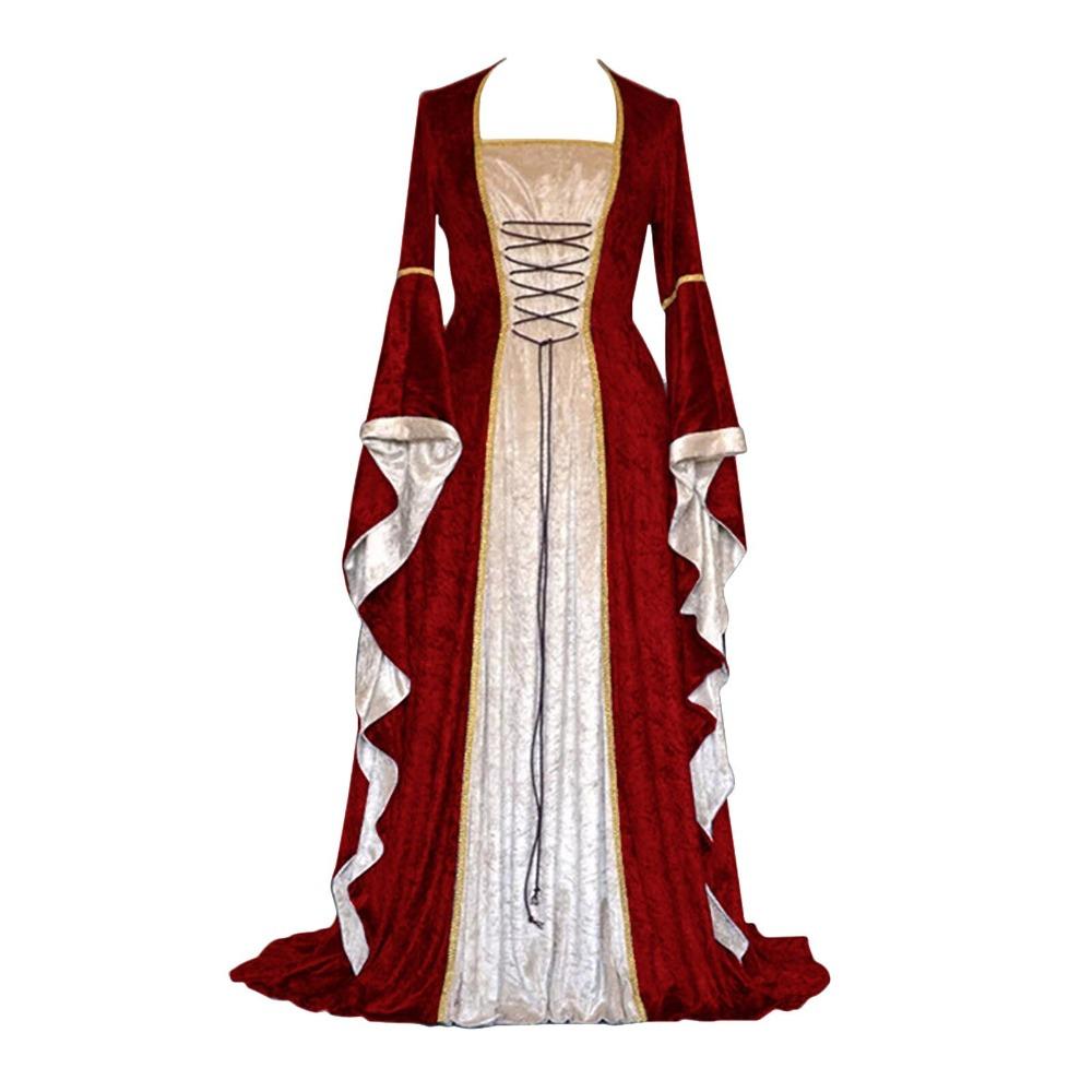 Renaissance Masquerade Retro Princess Dress Elf Costume (5 Colors) S-3XL