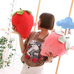 Kawaii Strawberry Fruit Pillow Plush Stuffed (2 Colors)