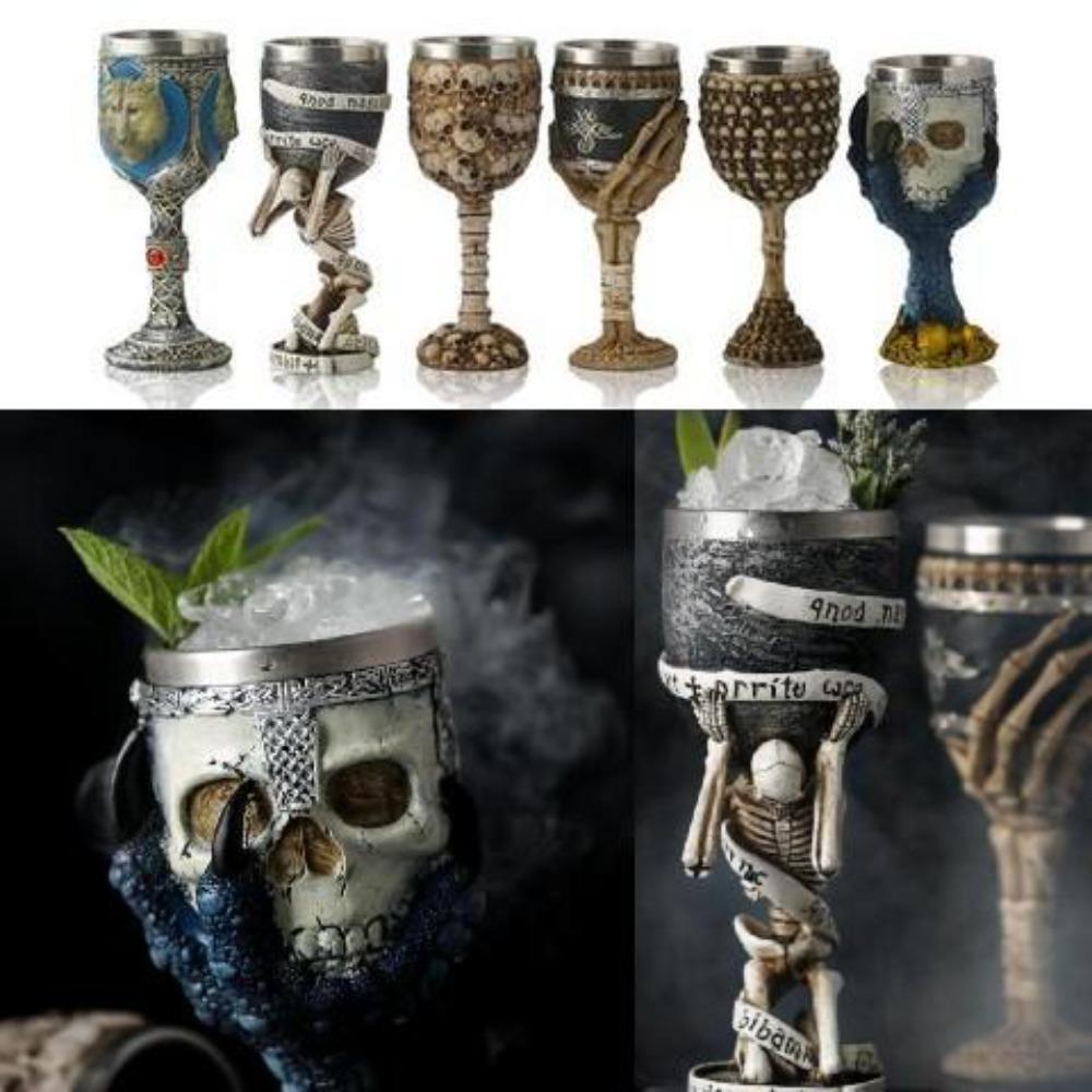 Viking Skull Mug Goblet Dragon Claw Wolf Drinkware (24 Styles)