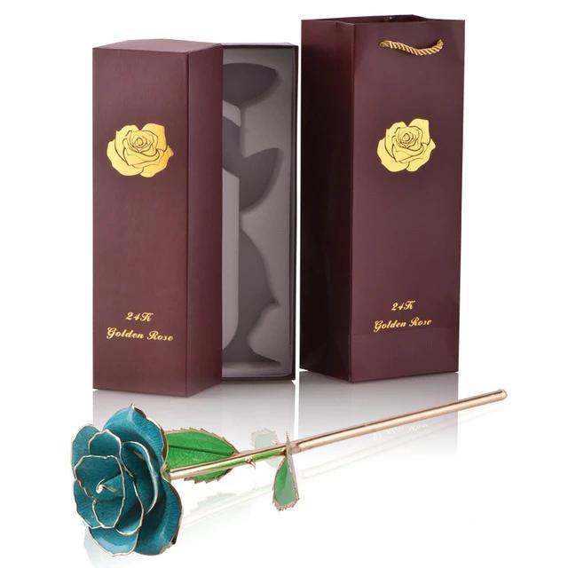 Preserved 24k Gold Long Stem Immortal Rose (16 Colors)