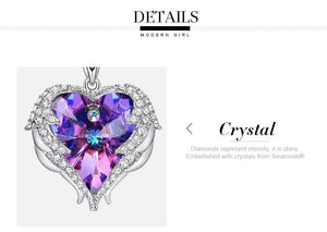 Swarovski® Crystal Angel Heart Pendant Necklace & Earrings Set (2 Styles)